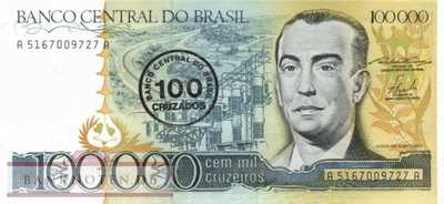 Brazil - 100  Cruzados (#208_UNC)