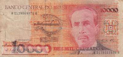 Brazil - 10.000  Cruzados (#215_VG)