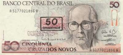 Brasilien - 50  Cruzeiros (#223_VF)