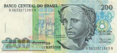 Brasilien - 200  Cruzeiros (#229_VF)
