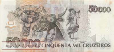 Brasilien - 50.000  Cruzeiros (#234_AU)