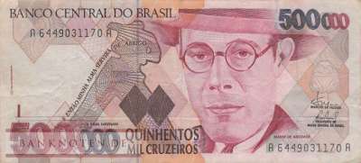 Brasilien - 500.000  Cruzeiros (#236c_VF)