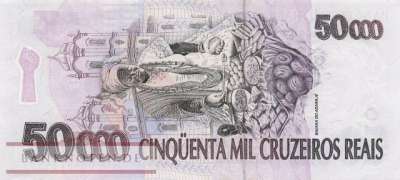 Brasilien - 50.000  Cruzeiros Reais (#242_UNC)