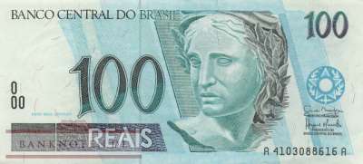 Brasilien - 100  Reais (#247f_XF)