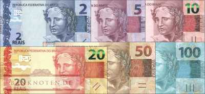 Brazil: 2 - 100 Reais (6 banknotes)