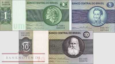 Brazil: 1 - 10 Cruzeiros (3 banknotes)