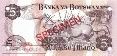 Botswana - 5  Pula - SPECIMEN (#008s1_UNC)