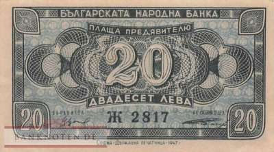 Bulgarien - 20  Leva (#074a_AU)