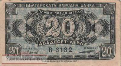 Bulgarien - 20  Leva (#074a_F)