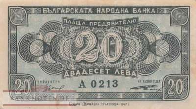 Bulgarien - 20  Leva (#074a_VF)