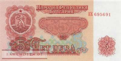 Bulgarien - 5  Leva (#095a_UNC)