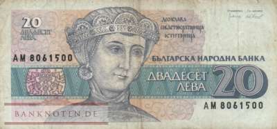 Bulgaria - 20  Leva (#100a_F)