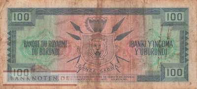 Burundi - 100  Francs (#012a-6412_F)