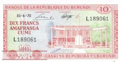 Burundi - 10  Francs (#020b_UNC)