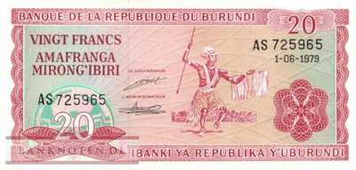 Burundi - 20  Francs (#027a-79_UNC)