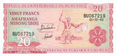 Burundi - 20  Francs (#027b-89_UNC)