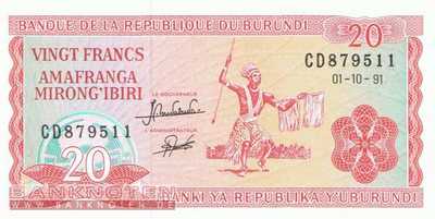 Burundi - 20  Francs (#027c-91_UNC)