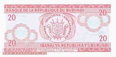 Burundi - 20  Francs (#027c-95_UNC)