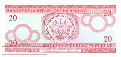 Burundi - 20  Francs (#027d-05_UNC)