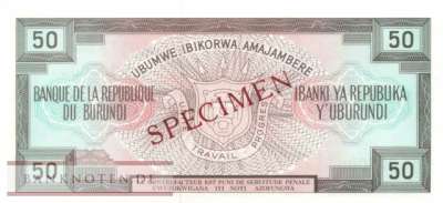 Burundi - 50  Francs - SPECIMEN (#028b-83-S_UNC)