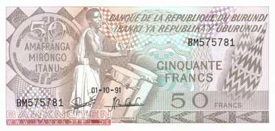 Burundi - 50  Francs (#028c-91_UNC)