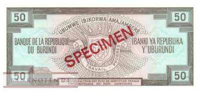 Burundi - 50  Francs (#028c-93-S_UNC)