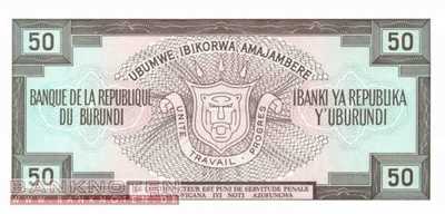 Burundi - 50  Francs (#028c-93_UNC)