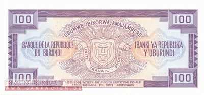 Burundi - 100  Francs (#029c-93_UNC)