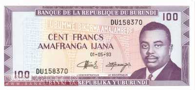 Burundi - 100  Francs (#029c-93_UNC)