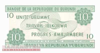 Burundi - 10  Francs (#033b-91_UNC)