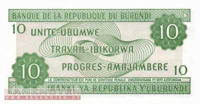 Burundi - 10  Francs (#033e-05_UNC)