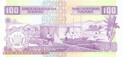 Burundi - 100  Francs (#037d_UNC)