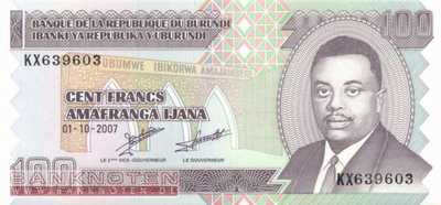 Burundi - 100  Francs (#037f_UNC)