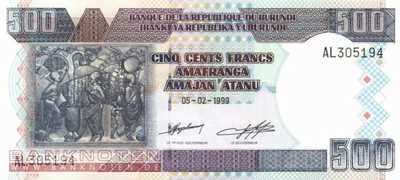 Burundi - 500 Francs (#038b_UNC)