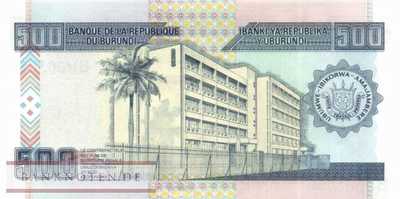 Burundi - 500  Francs (#045b_UNC)