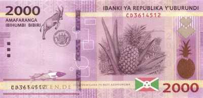 Burundi - 2.000  Francs (#052b_UNC)