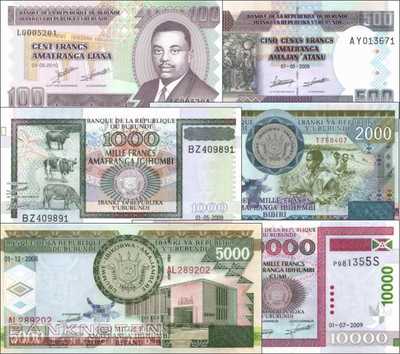 Burundi: 100 - 10.000 Francs (6 Banknoten)