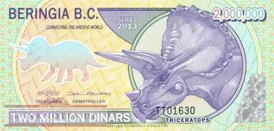Beringia B.C. - 2 Million Dinars - private issue (#915_UNC)