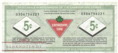 Canada - Canadian Tire - 5  Cents - voucher (#951_AU)