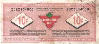 Canada - Canadian Tire - 10  Cents - voucher (#962_F)