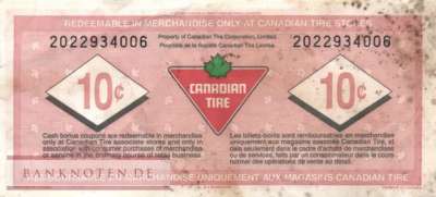 Canada - Canadian Tire - 10  Cents - voucher (#962_F)