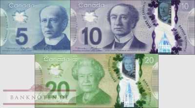 Canada: 5 - 20 Dollars (3 Banknoten)