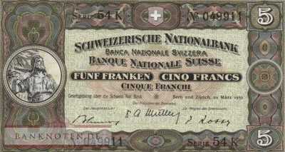 Switzerland - 5  Franken (#011p-U32_UNC)