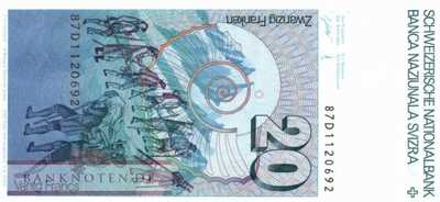Schweiz - 20  Franken (#055g-U59_UNC)