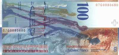 Schweiz - 100  Franken (#072h-U76_UNC)