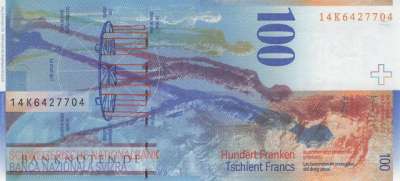 Switzerland - 100  Franken (#072j-U81_UNC)