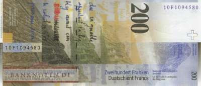 Schweiz - 200  Franken (#073d-U78_UNC)