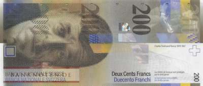 Schweiz - 200  Franken (#073e-U81_UNC)