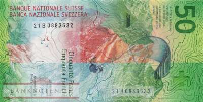 Schweiz - 50  Franken (#077g_UNC)