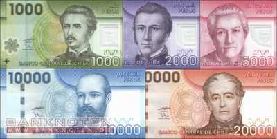 Chile:  1.000 - 20.000 Pesos (5 banknotes)